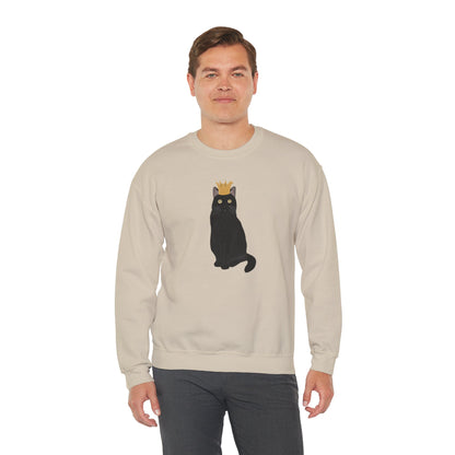 Black Cat with Crown Cat Lover Sweatshirt