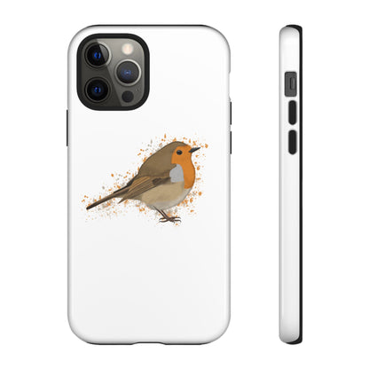 Rotkehlchen Vogel iPhone & Google Pixel Vogelmotiv Handyhülle Weiß