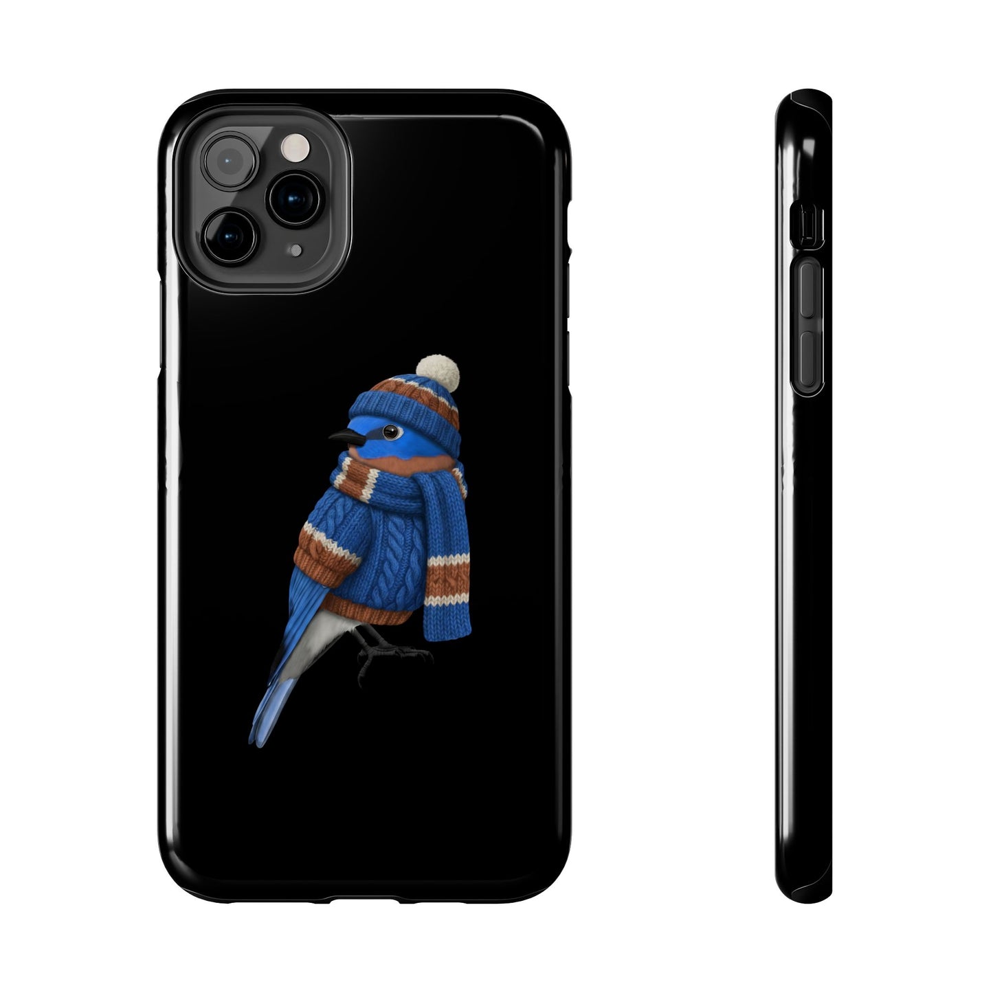 鳥のアートが描かれたブルーバードの二層式iPhoneケース – 鳥類学者や鳥好きの方へのプレゼントに最適