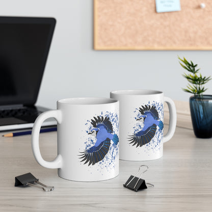 Blue Jay Birdwatcher Bird Ceramic Mug 11oz White