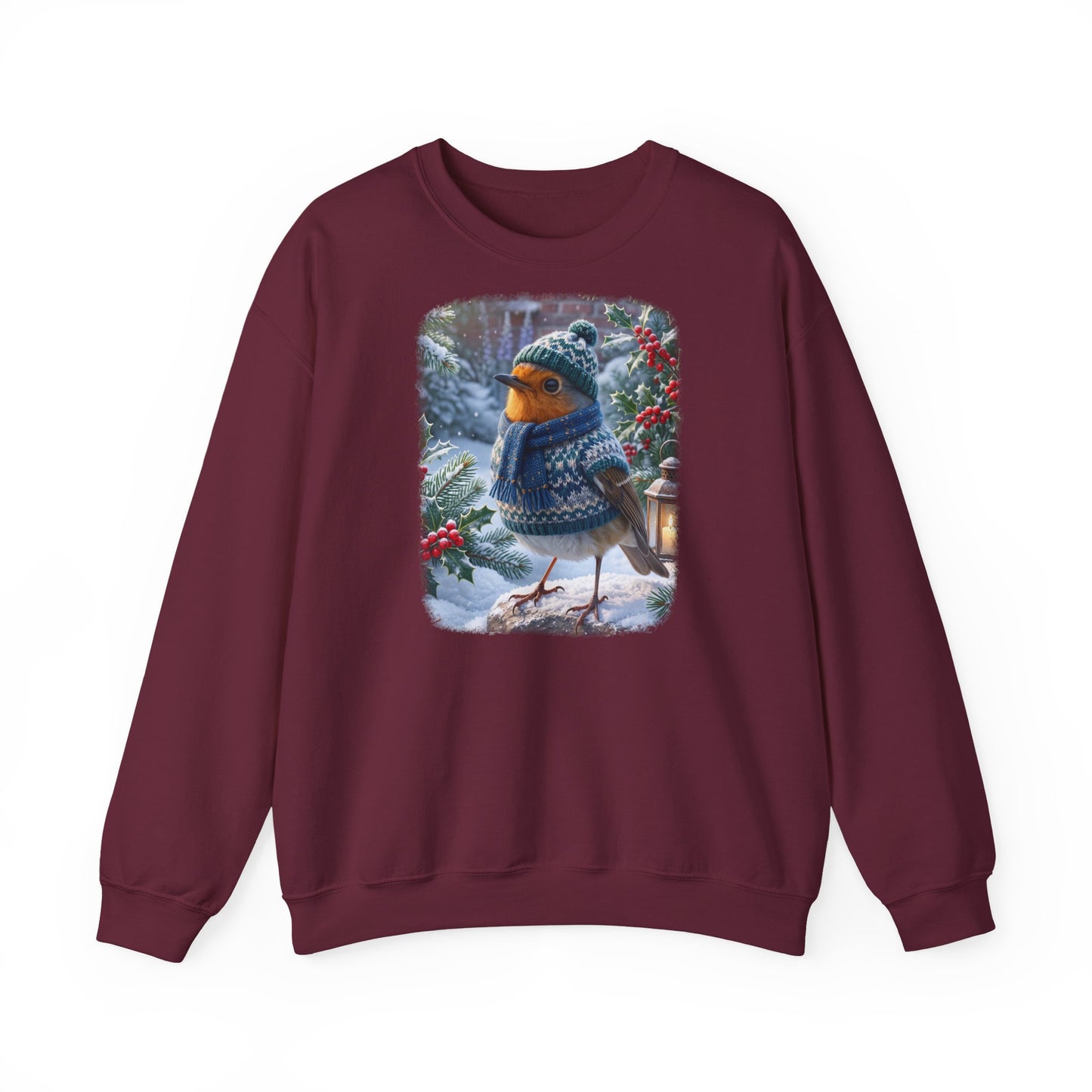 Premium Sweatshirt Rosi Rotkehlchen im kuschelinge Winter-Outfit