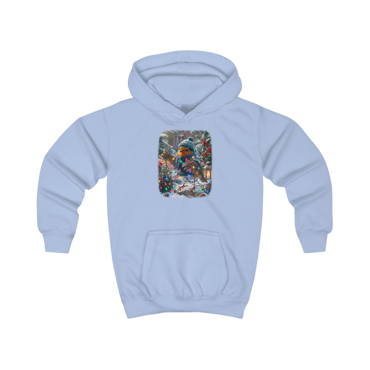 Kuscheliger Kinder Hoodie Winter-Chaos mit Rosi Rotkehlchen
