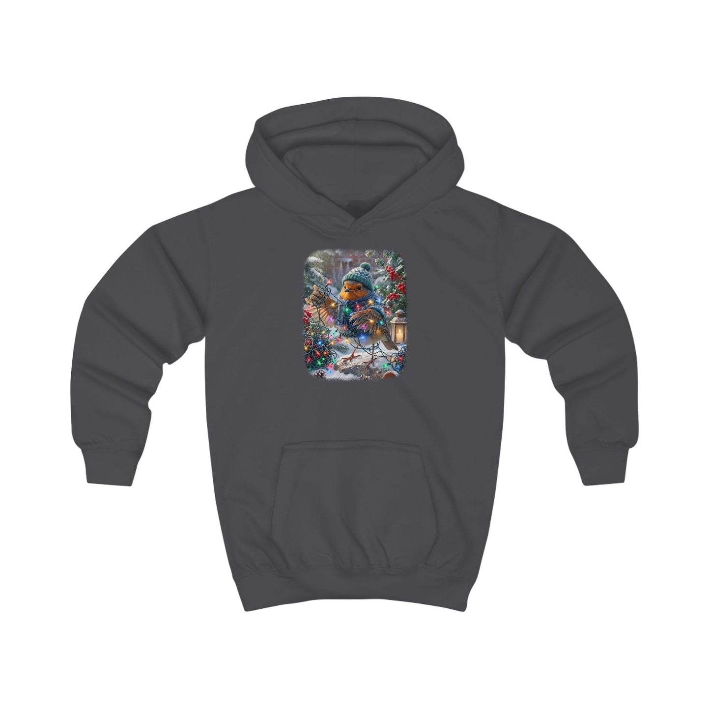 Kuscheliger Kinder Hoodie Winter-Chaos mit Rosi Rotkehlchen