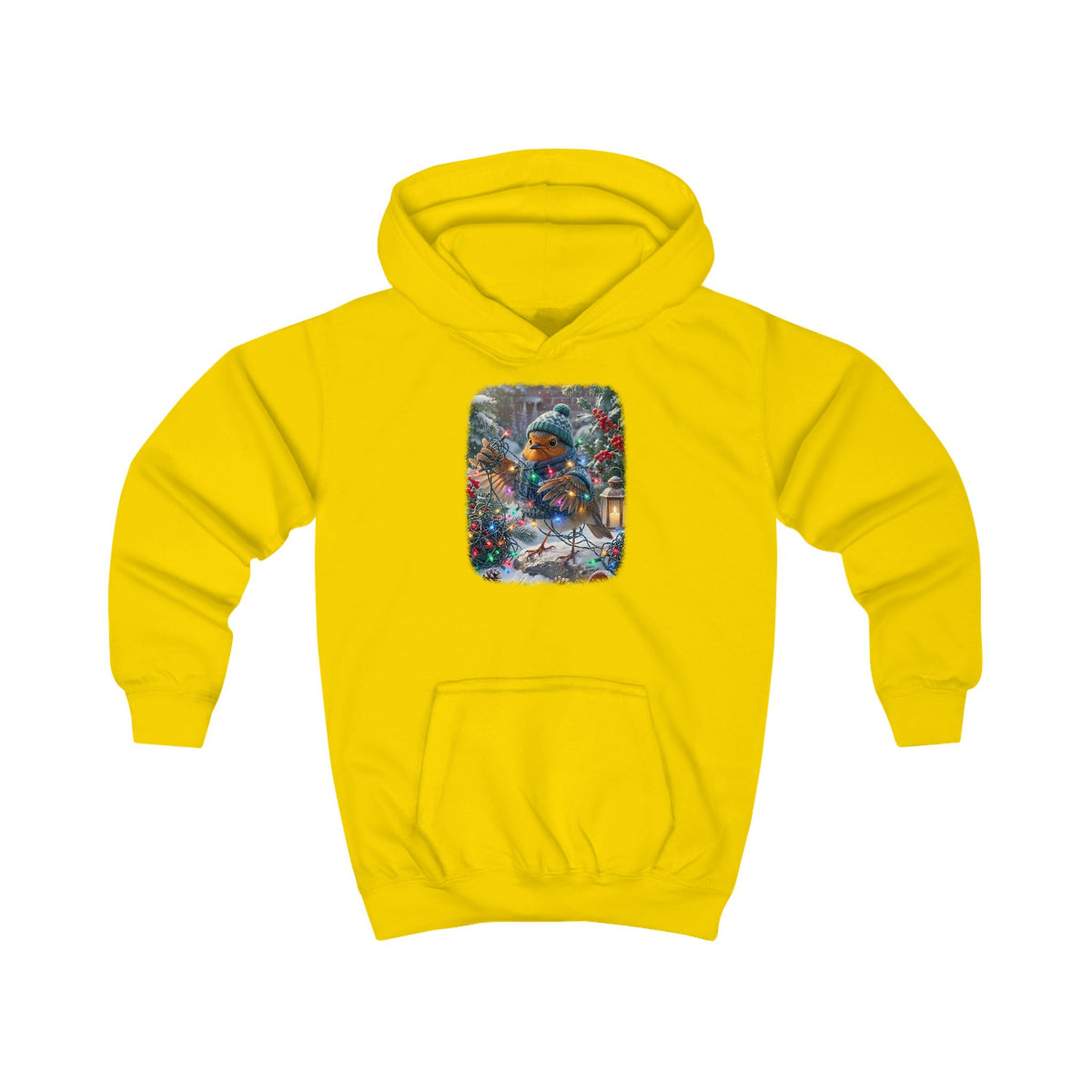Kuscheliger Kinder Hoodie Winter-Chaos mit Rosi Rotkehlchen