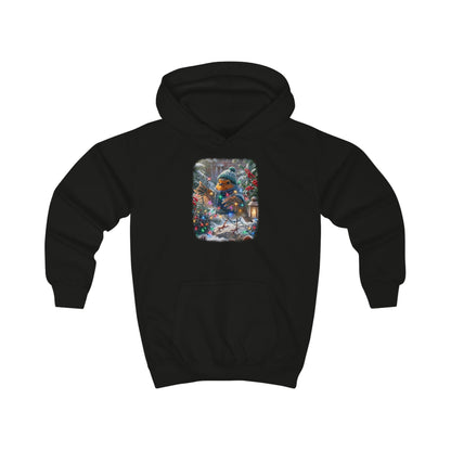 Kuscheliger Kinder Hoodie Winter-Chaos mit Rosi Rotkehlchen