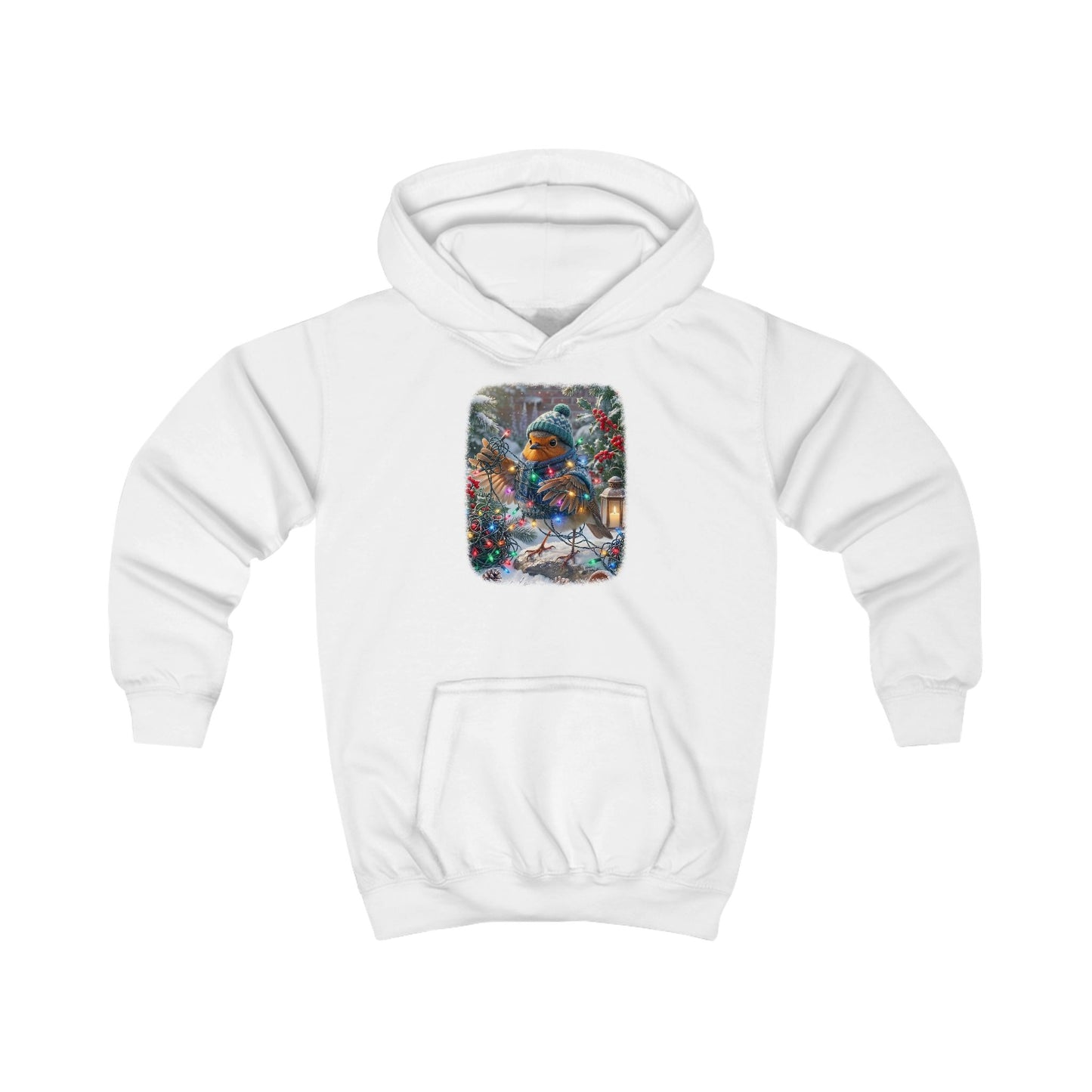 Kuscheliger Kinder Hoodie Winter-Chaos mit Rosi Rotkehlchen
