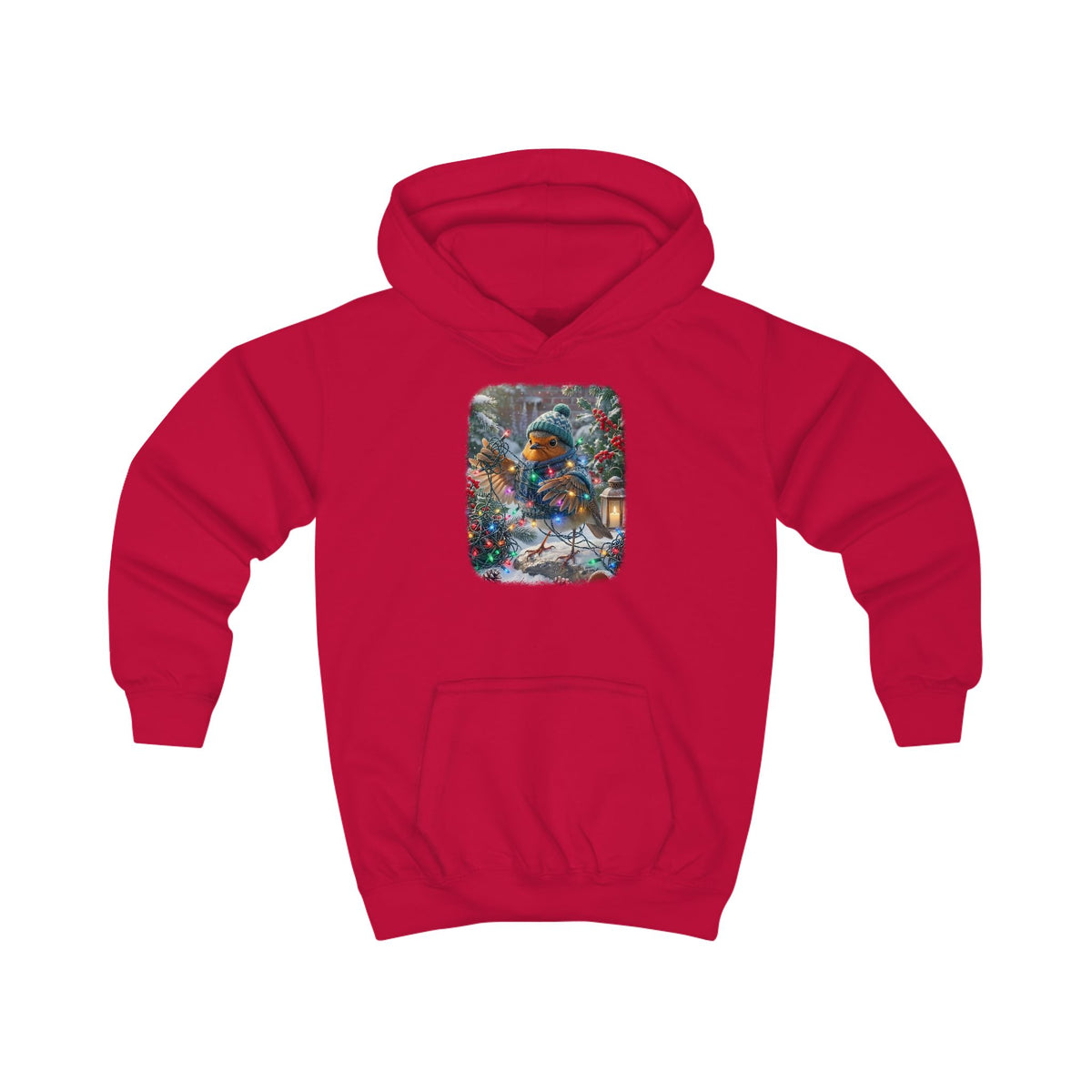 Kuscheliger Kinder Hoodie Winter-Chaos mit Rosi Rotkehlchen
