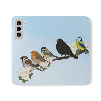 Garden Bird Blackbird Sparrow Chickadee Phone Flip Case