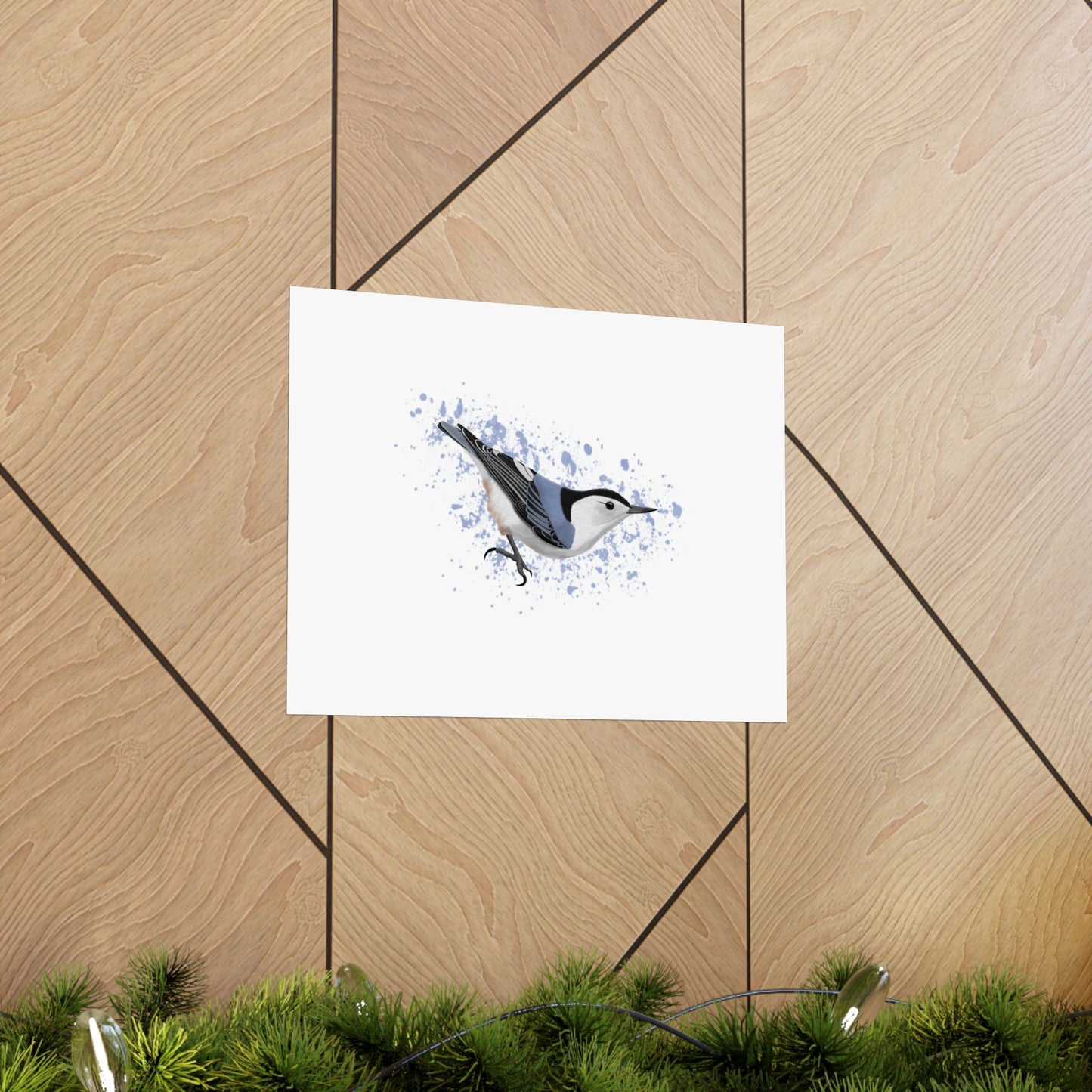 Nuthatch Bird Artwork Matte Poster