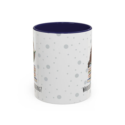 Whooo Loves Reading Owl Teacher Mug – Two-Tone Librarian & Book Lover Cup