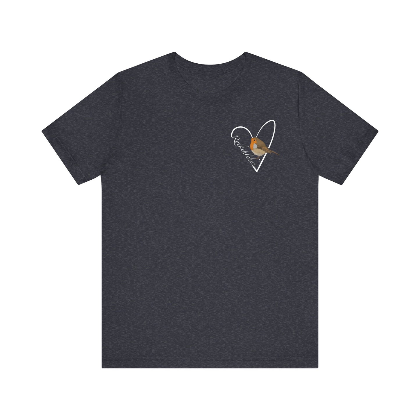 Rotkehlchen Vogel Singvogel T-Shirt mit Herz für Vogelfreunde
