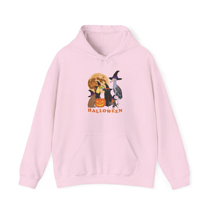 Toucan Robin Shoebill with Cat and Bunny Halloween Bird Hoodie