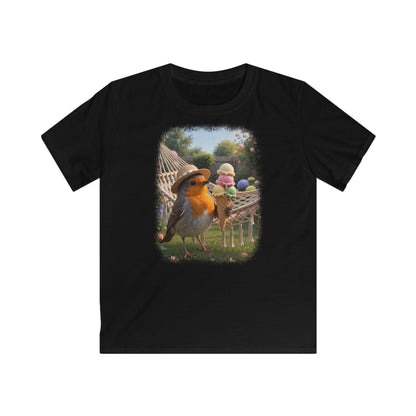 Premium Kinder T-Shirt Rosi Rotkehlchen und das Riesen-Eis