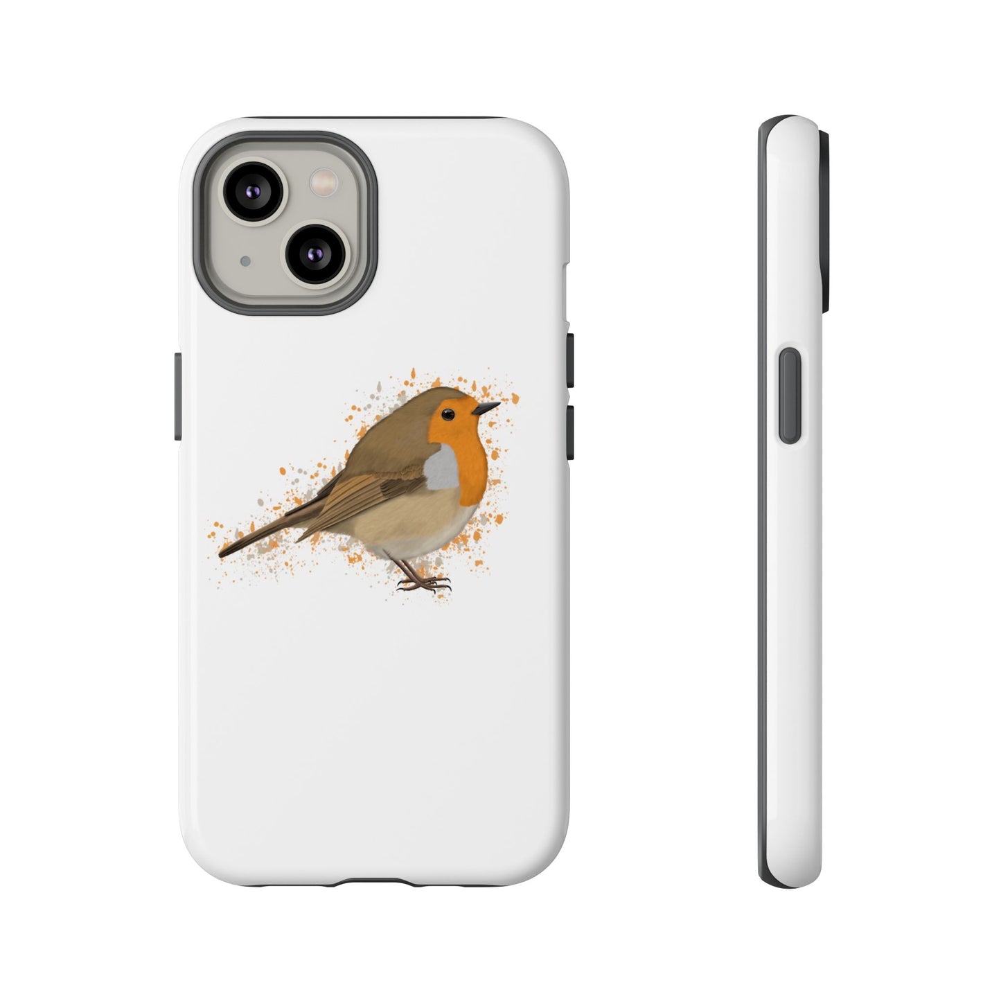 Rotkehlchen Vogel iPhone & Google Pixel Vogelmotiv Handyhülle Weiß