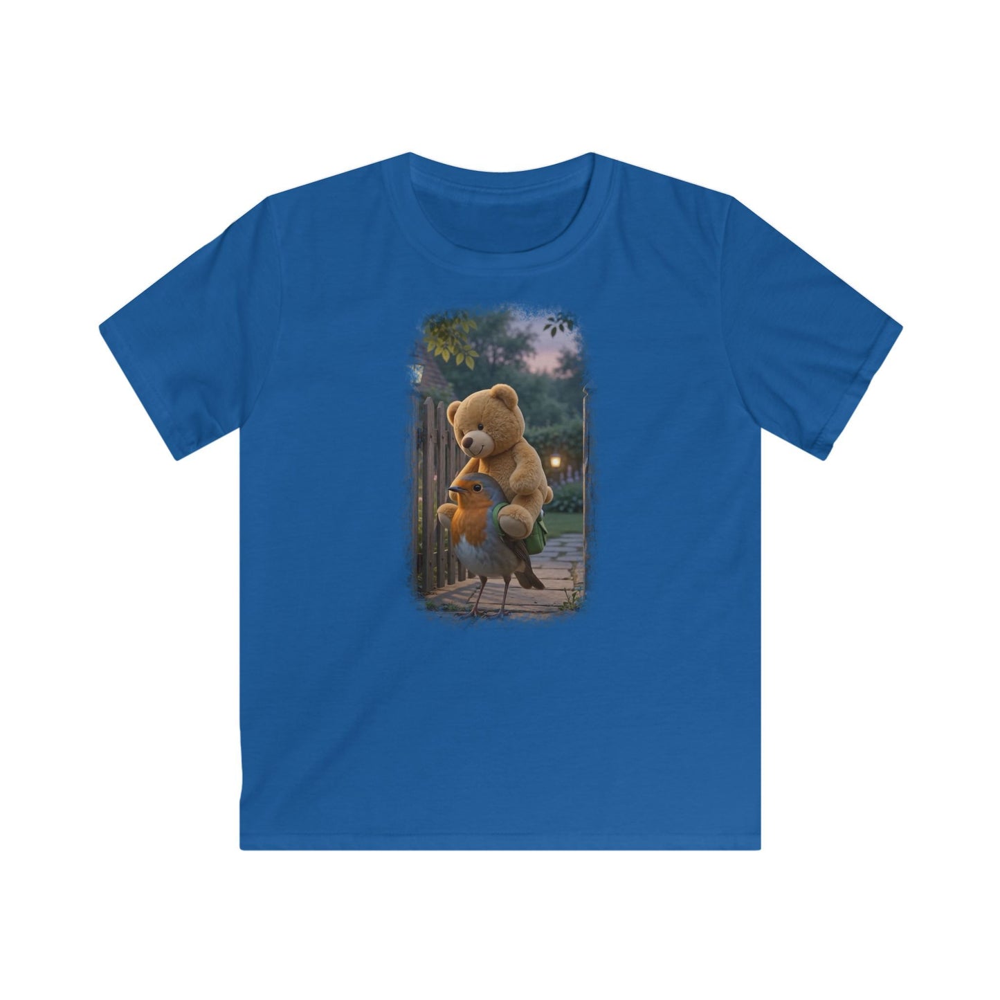 Premium Kinder T-Shirt Rosi Rotkehlchen und der Riesen-Teddy
