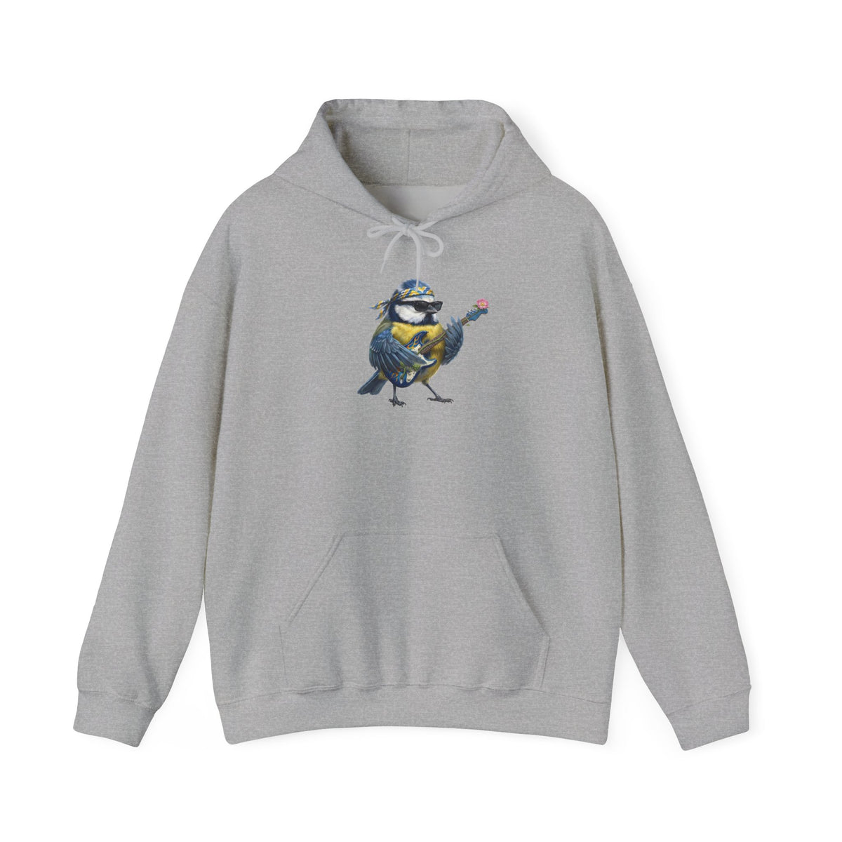 Blaumeise mit Bass-Gitarre Hoodie – Lustiger Kapuzenpullover für Bassisten & Vogelfreunde