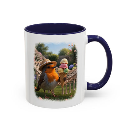 Robin Rosi Ice Cream Garden Premium Mug for Bird Lovers