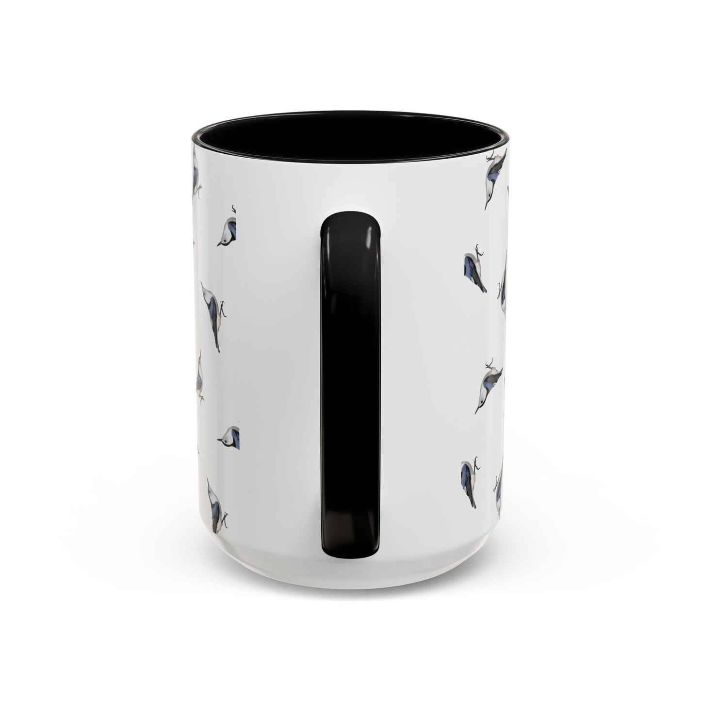 Nuthatch All-Over Pattern Accent Mug | Colorful Bird Lover Gift for Birdwatchers