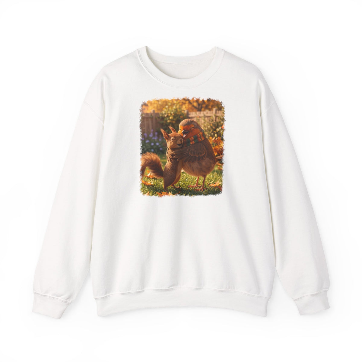 Premium Sweatshirt Rosi Rotkehlchen & Eichhörnchen | Pullover für Vogelfreunde