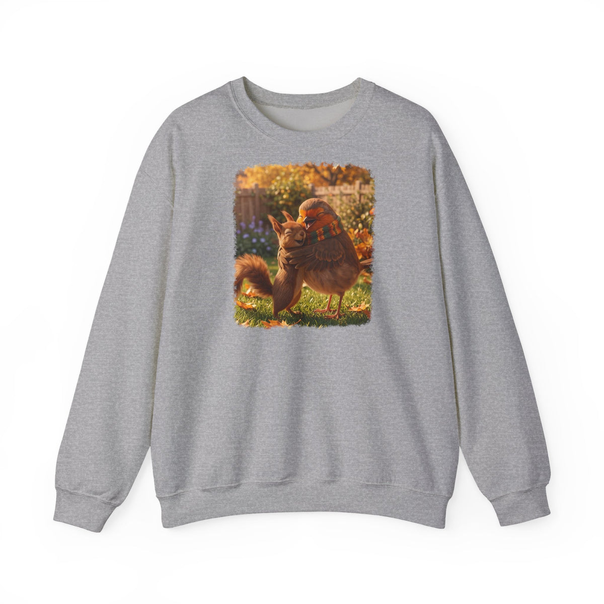 Premium Sweatshirt Rosi Rotkehlchen & Eichhörnchen | Pullover für Vogelfreunde