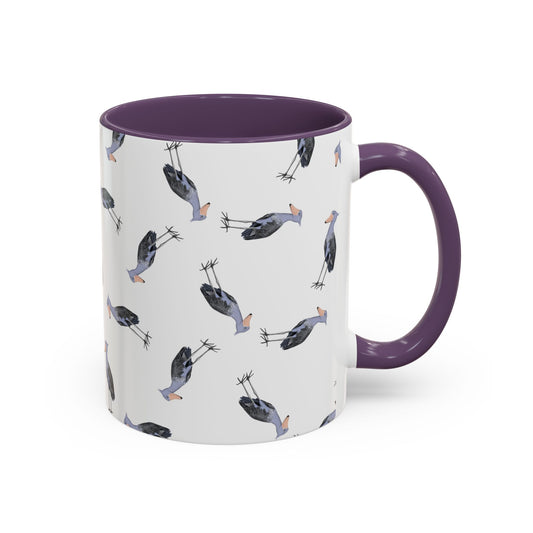 Schuhschnabel Tasse mit Streumuster | Vogelmotiv Kaffeebecher für Vogelbeobachter & Naturfreunde – Accent Coffee Mug, Birds Design