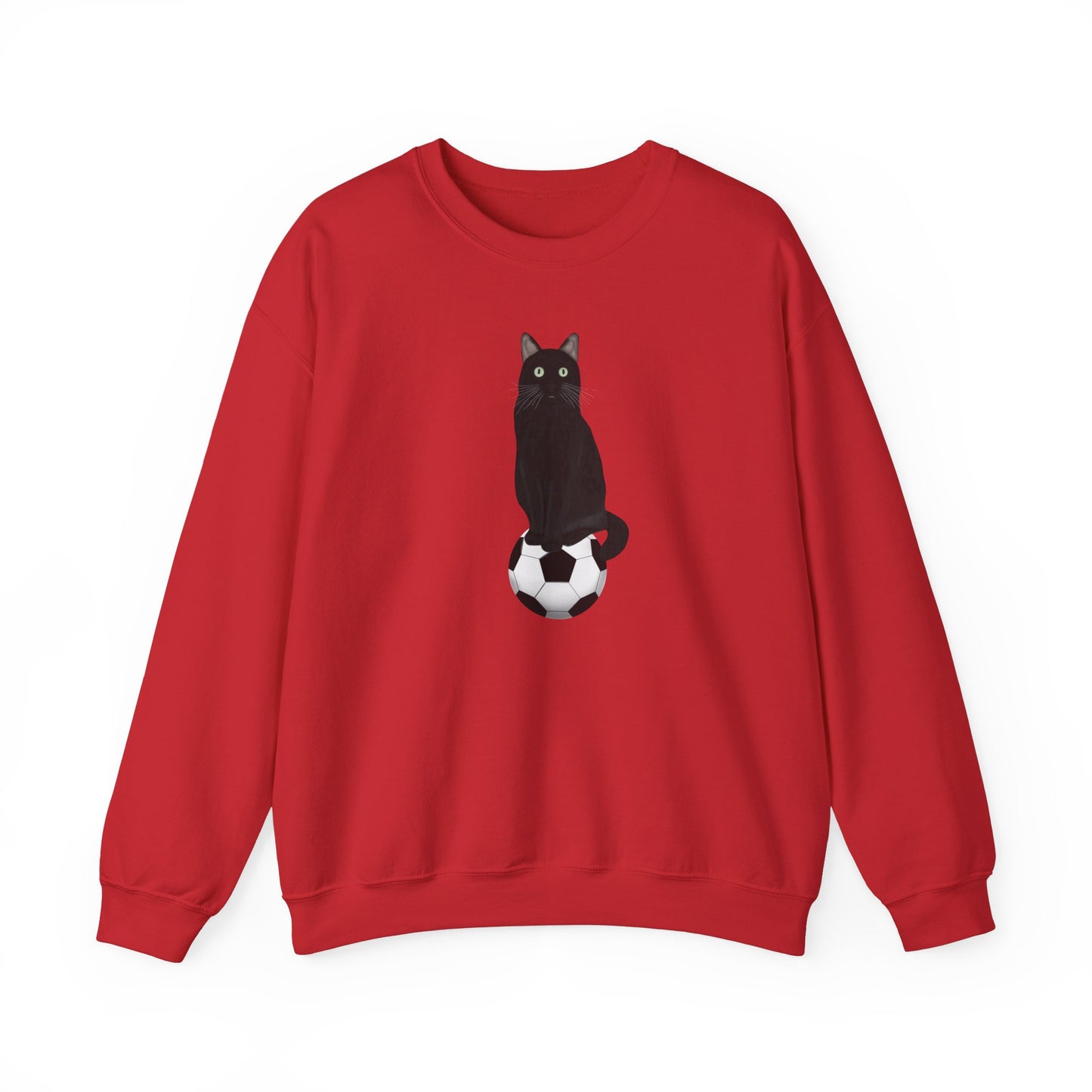 Black Cat with Soccer Cat Lover Sweatshirt