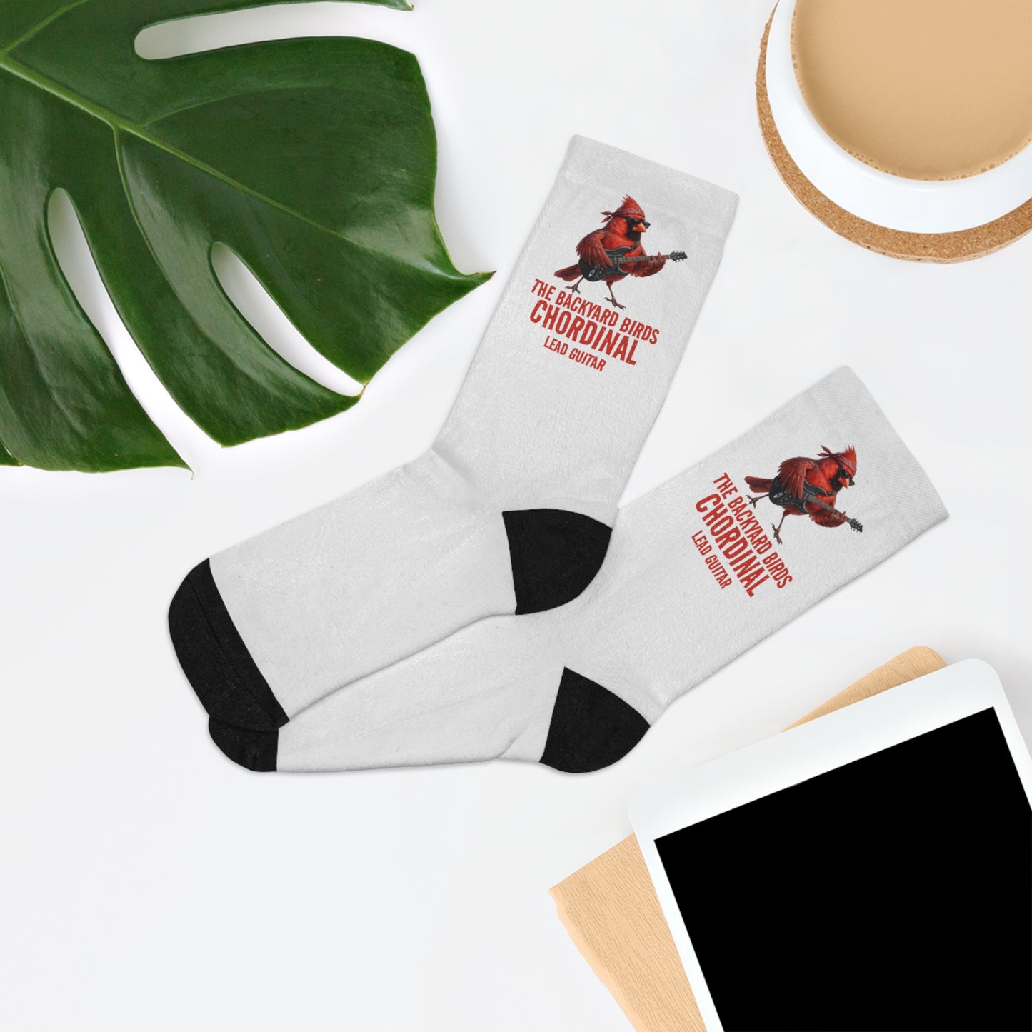 The Chordinal Socks – Cardinal Guitarist Crew Socks – Funny Band Merch