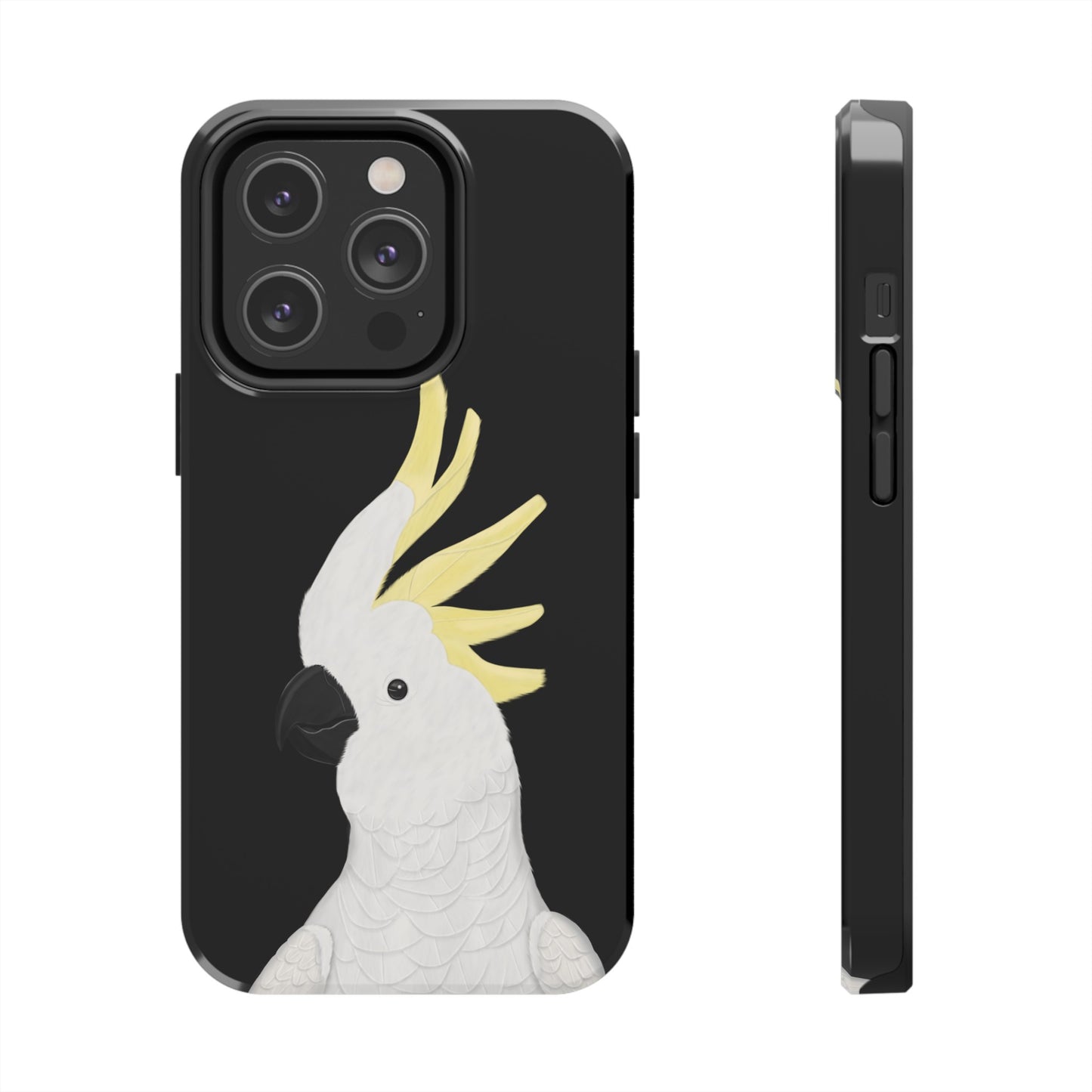 Cockatoo Bird Art Tough Phone Case Black