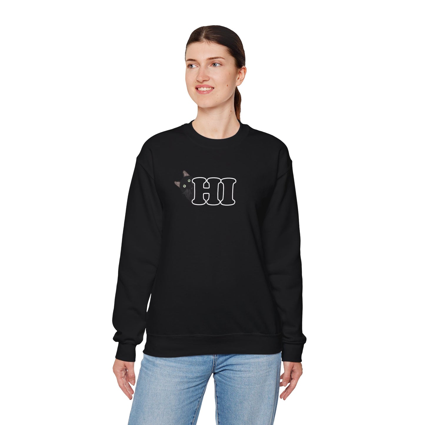 Black Cat Hi Cat Lover Sweatshirt