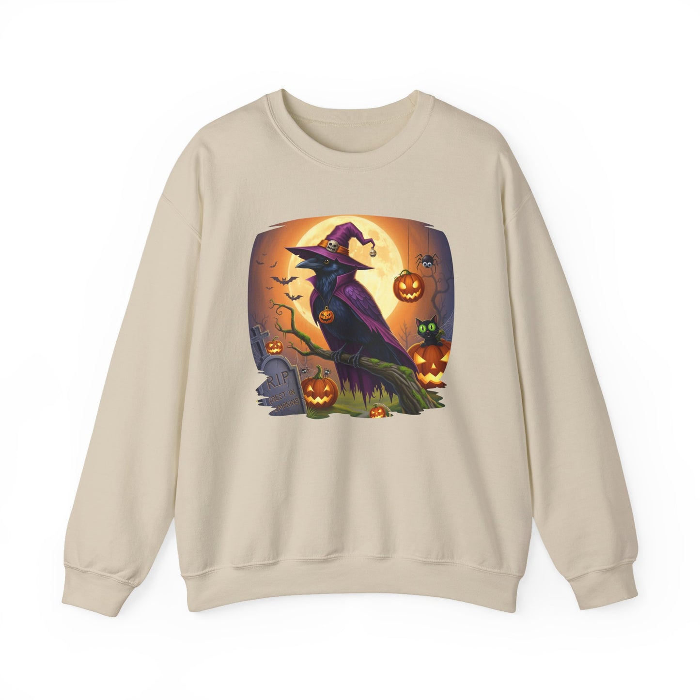 Raven Crow Halloween Bird Sweatshirt - Spooky Halloween Costume for Bird Lovers