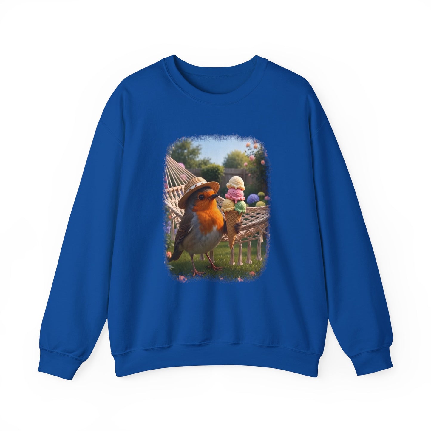 Robin Rosi Ice Cream Garden Premium Sweatshirt for Bird Lovers