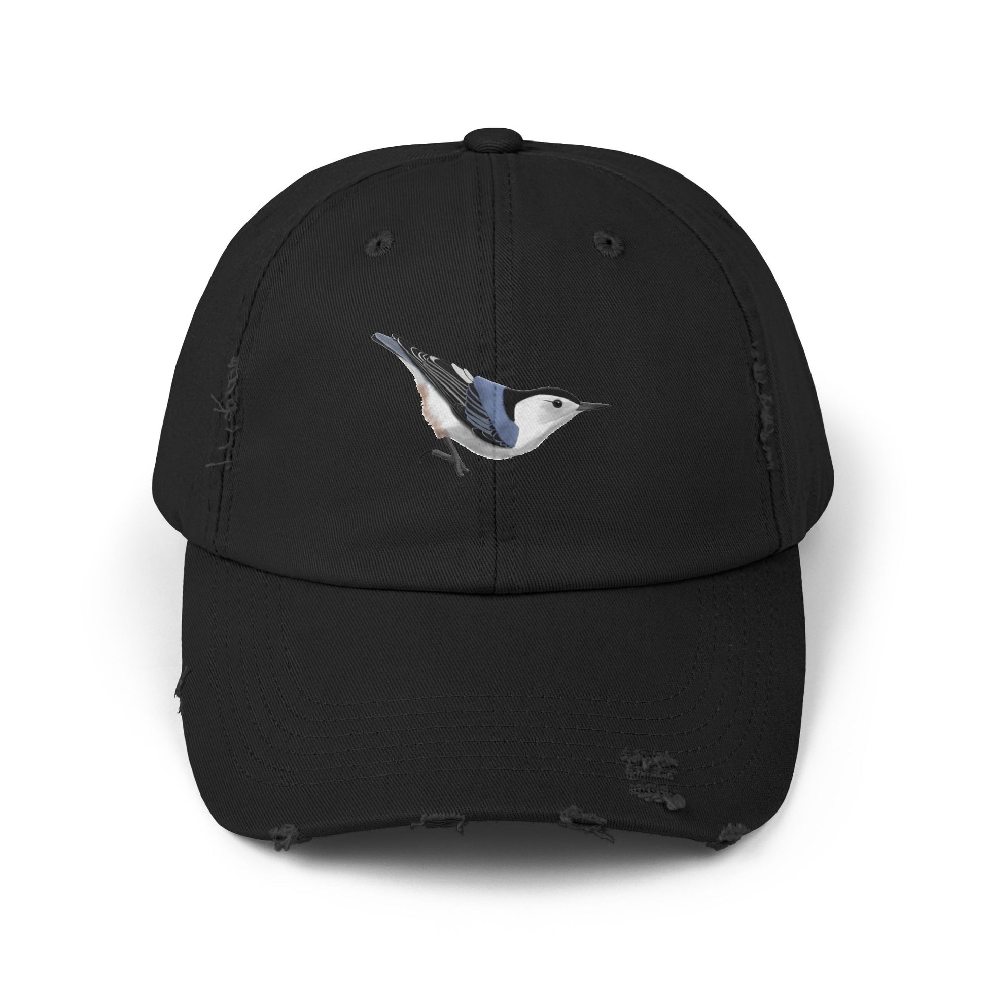 Nuthatch Bird Art Distressed Cap