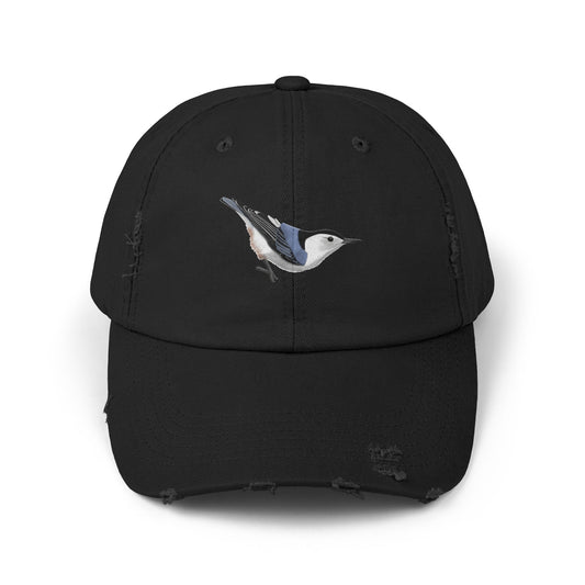 Nuthatch Bird Art Distressed Cap