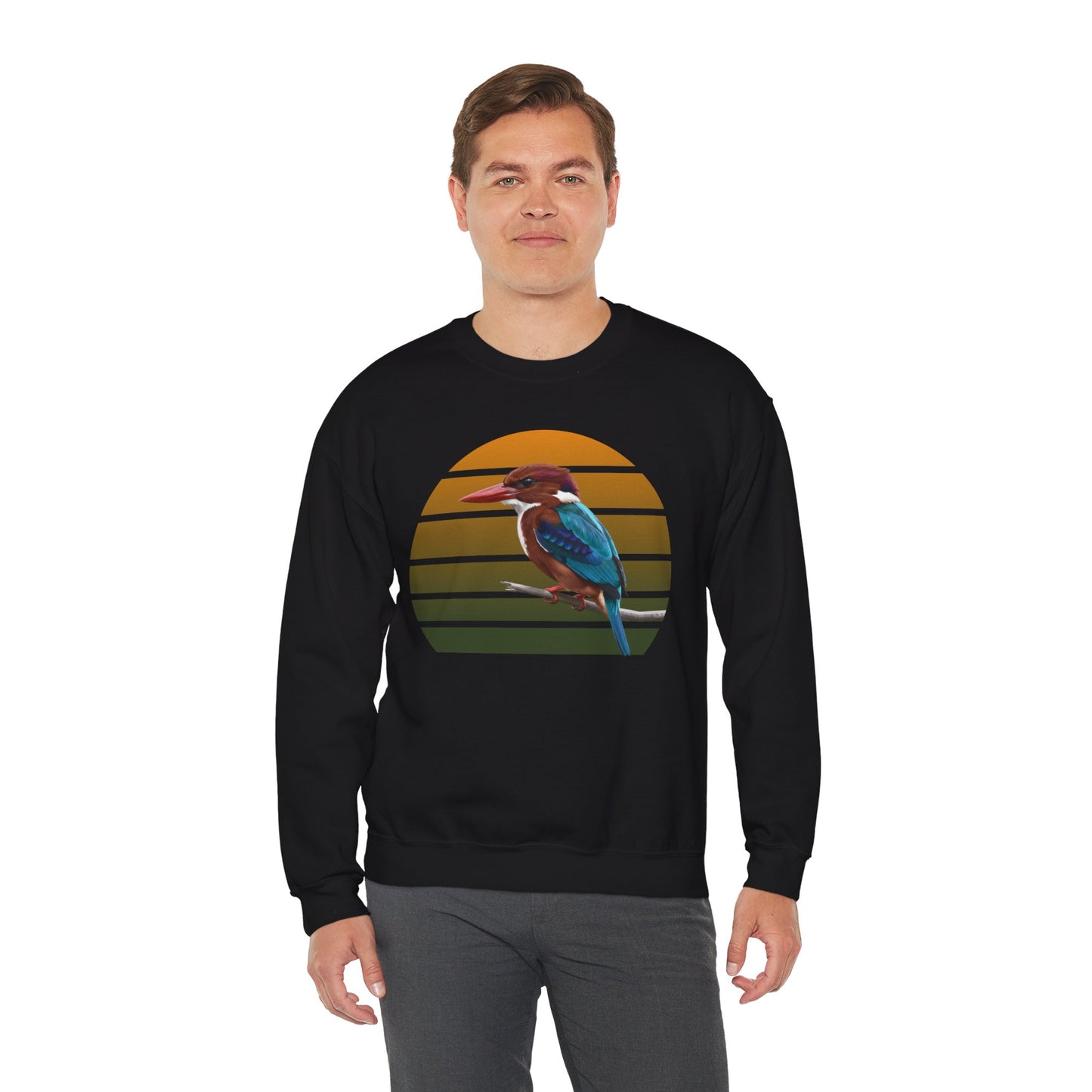 White-Throated Kingfisher Sweatshirt | Bird Watcher Crewneck | Unisex Songbird Gift for Bird Lovers