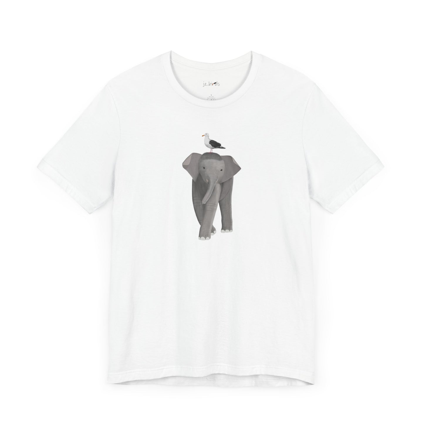 Elephant with Seagull Bird Birding & Birdwatching T-Shirt