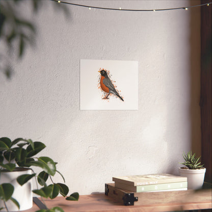 American Robin Bird Artwork Matte Poster