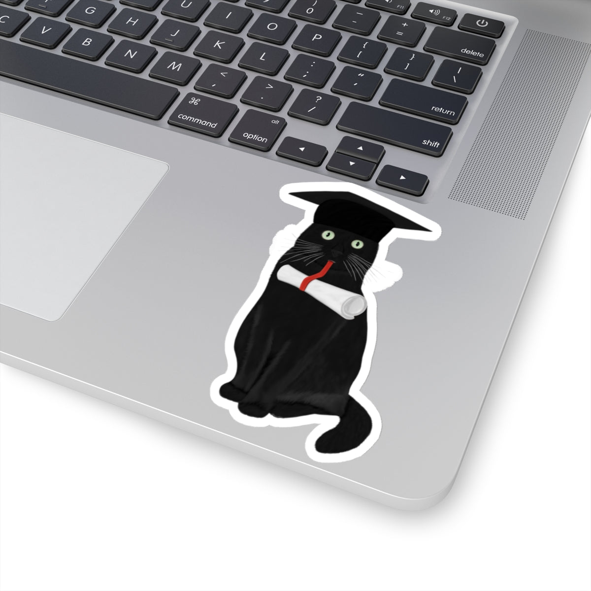 Black Cat Graduate Bachelor Master Doctor Cat Lover Sticker