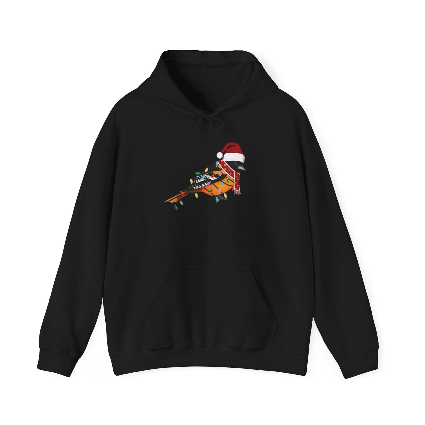 Baltimore Oriole with Fairy Lights Christmas Bird Hoodie