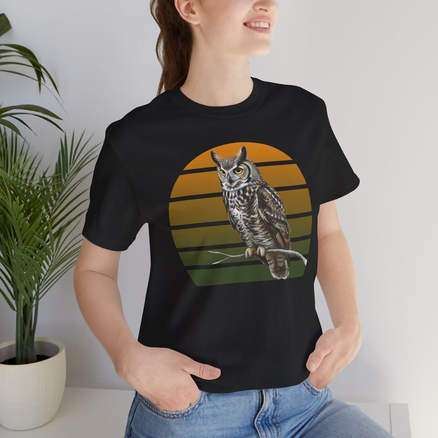 Great Horned Owl T-Shirt | Bird Lover & Birder Retail Fit Apparel | Unisex Wildlife Raptor Tee