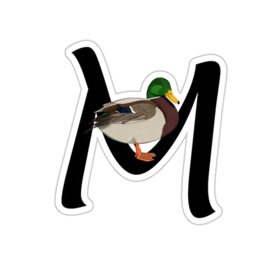 mallard letter m bird sticker