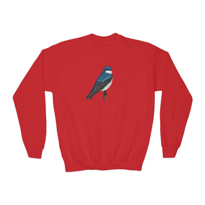 Tree Swallow Bird Birdwatching Youth Crewneck Sweatshirt