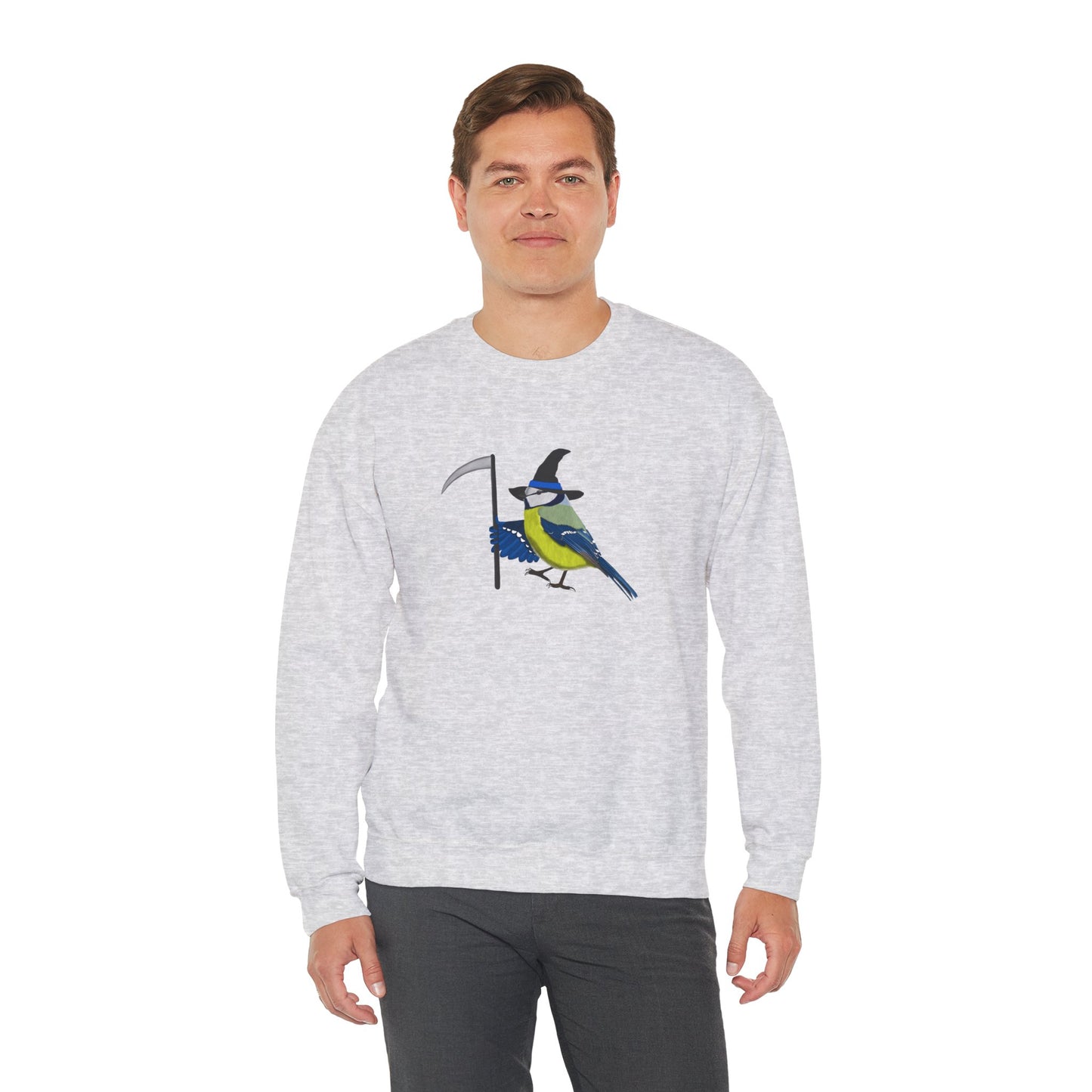 Blue Titmouse Halloween Birds Witch Birdwatcher Sweatshirt