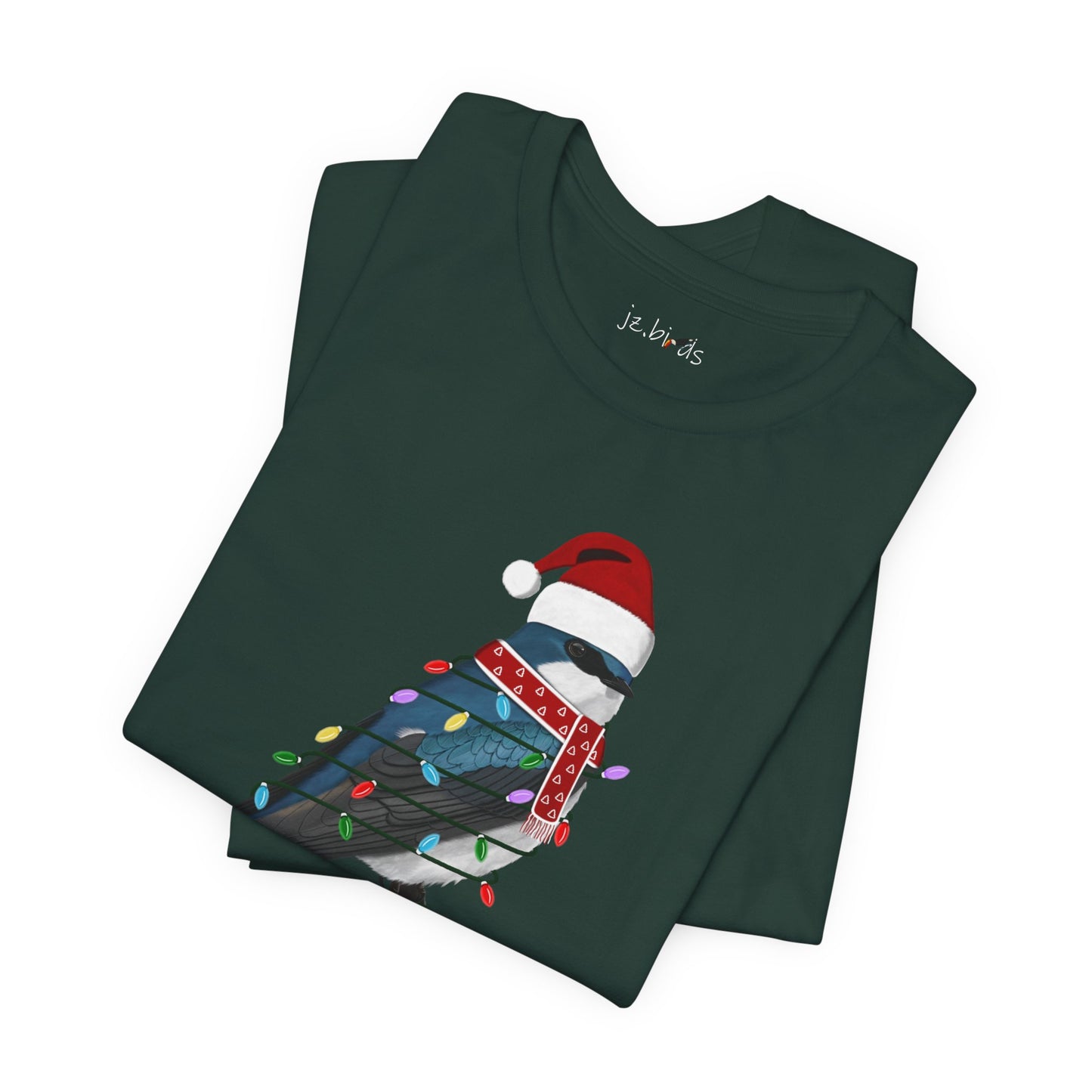 Tree Swallow with Fairy Lights Christmas Bird T-Shirt