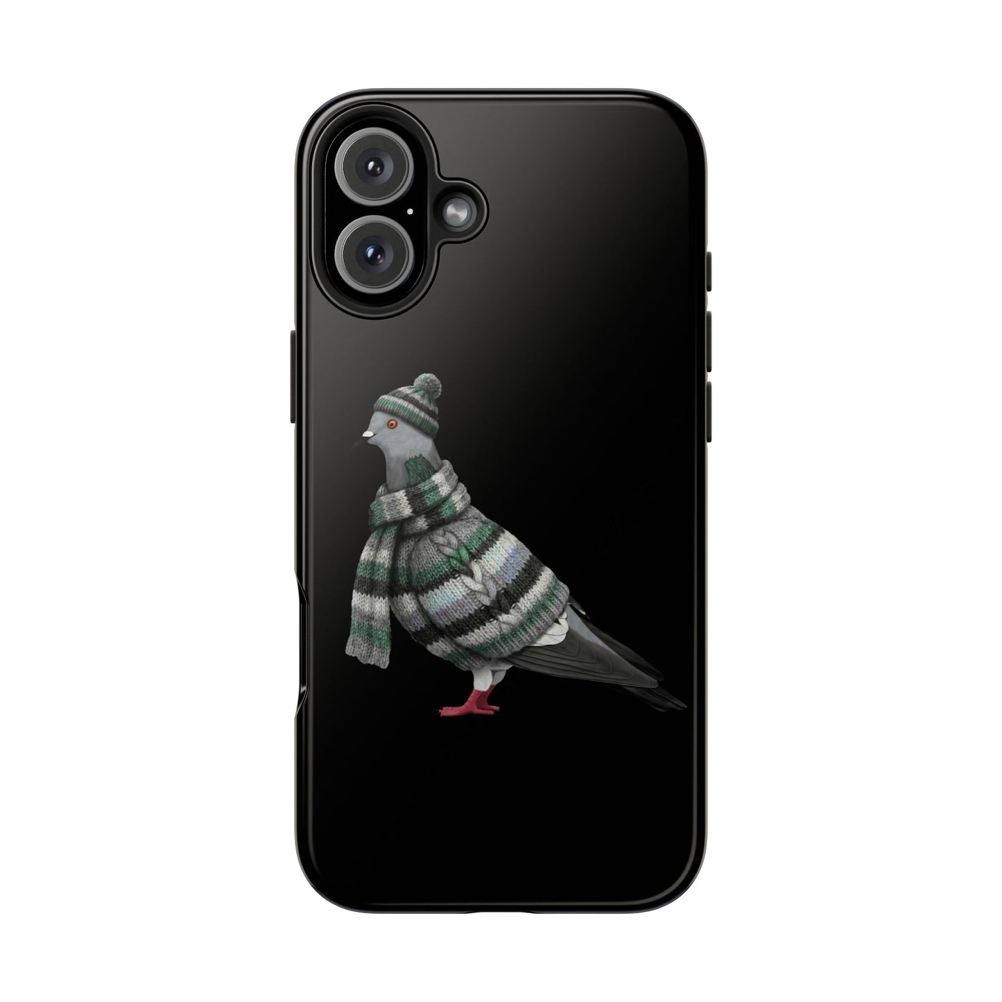 鳥のアートが描かれた鳩の二層式iPhoneケース - 鳥類学者や鳥好きの方へのプレゼントに最適