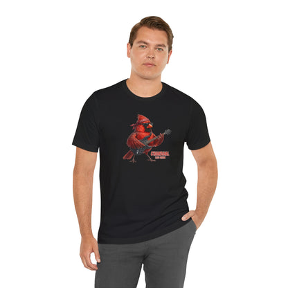 The Chordinal Graphic Tee – Northern Cardinal Guitarist – Funny Rock Band Bird Shirt