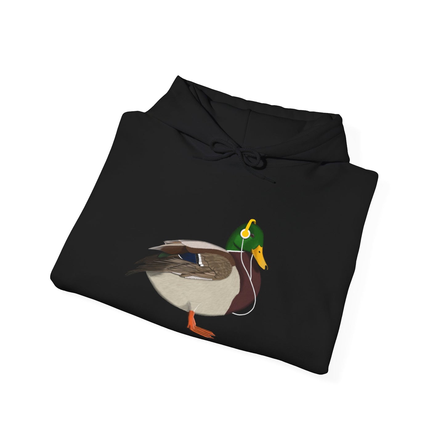 Mallard with Music Headphones Bird Birdwatching Birdlover Hoodie