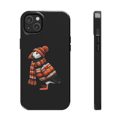 鳥のアートが描かれたパフィンの二層式iPhoneケース – 鳥類学者や鳥愛好家へのプレゼントに最適