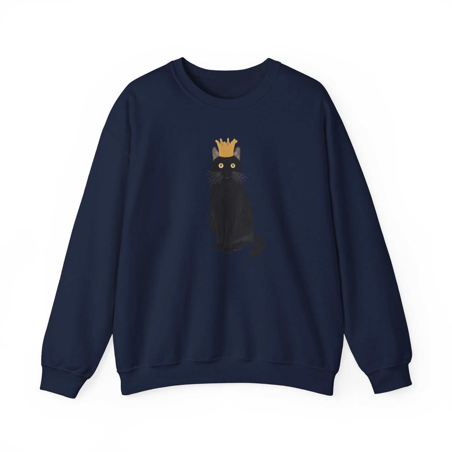 Black Cat with Crown Cat Lover Sweatshirt