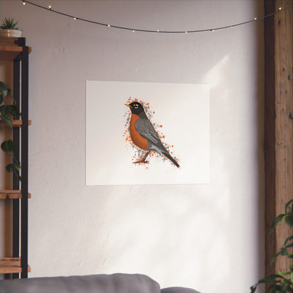 American Robin Bird Artwork Matte Poster