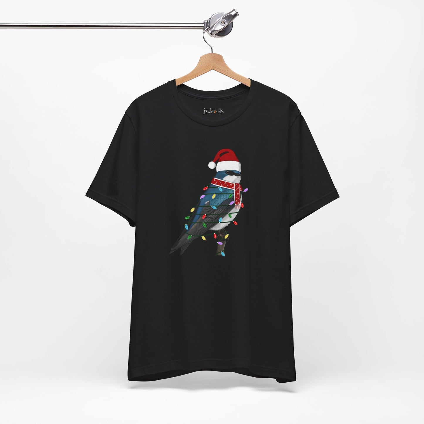 Tree Swallow with Fairy Lights Christmas Bird T-Shirt